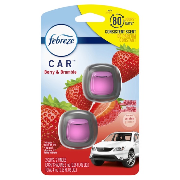 🌊 3/$15~Febreze Car Automobile Vent Clips ( Berry & Bramble Scent) - Picture 1 of 2
